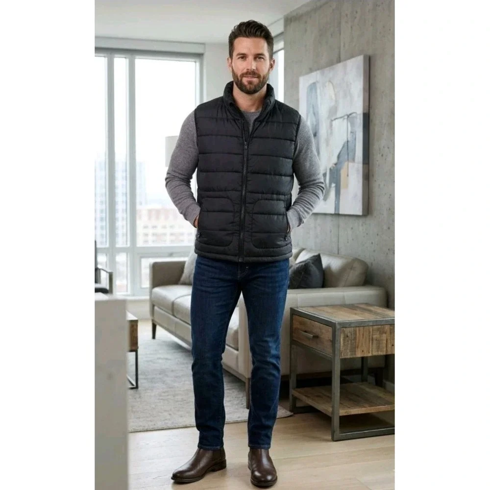 GAP Puffer Vest Mens.Size L. Black. Outdoor edition. Precision DESIGNED. RN54023